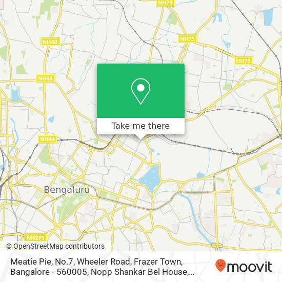 Meatie Pie, No.7, Wheeler Road, Frazer Town, Bangalore - 560005, Nopp Shankar Bel House map