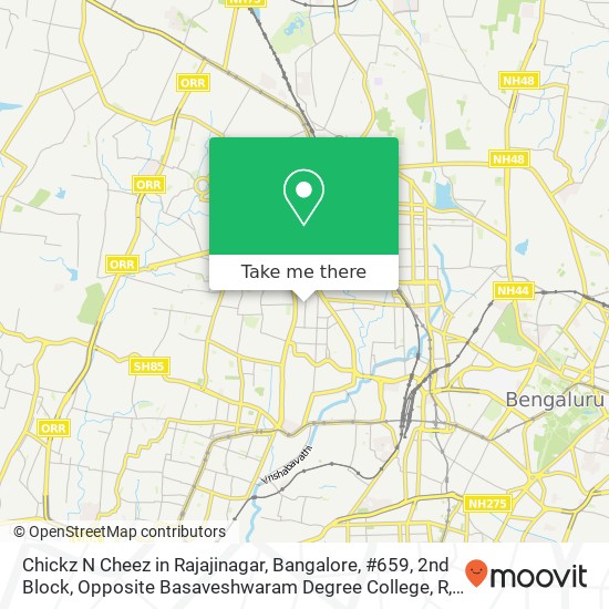 Chickz N Cheez in Rajajinagar, Bangalore, #659, 2nd Block, Opposite Basaveshwaram Degree College, R map