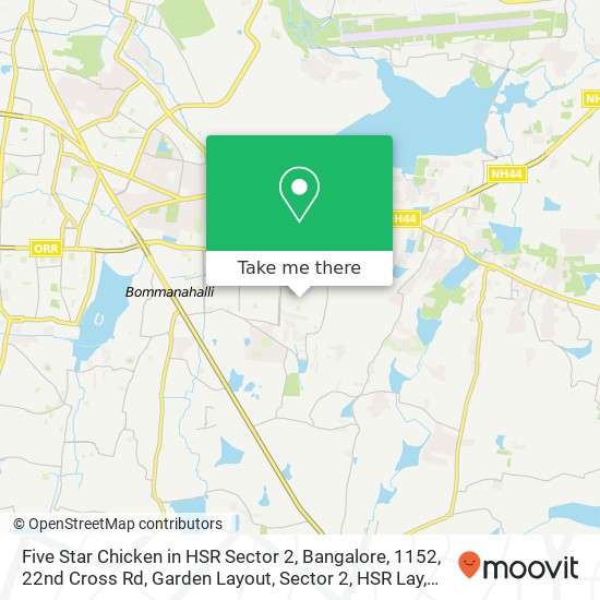 Five Star Chicken in HSR Sector 2, Bangalore, 1152, 22nd Cross Rd, Garden Layout, Sector 2, HSR Lay map