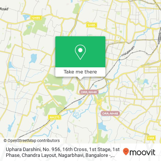 Uphara Darshini, No. 956, 16th Cross, 1st Stage, 1st Phase, Chandra Layout, Nagarbhavi, Bangalore - map