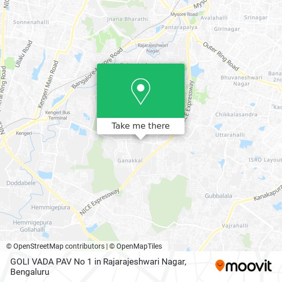 GOLI VADA PAV No 1 in Rajarajeshwari Nagar map
