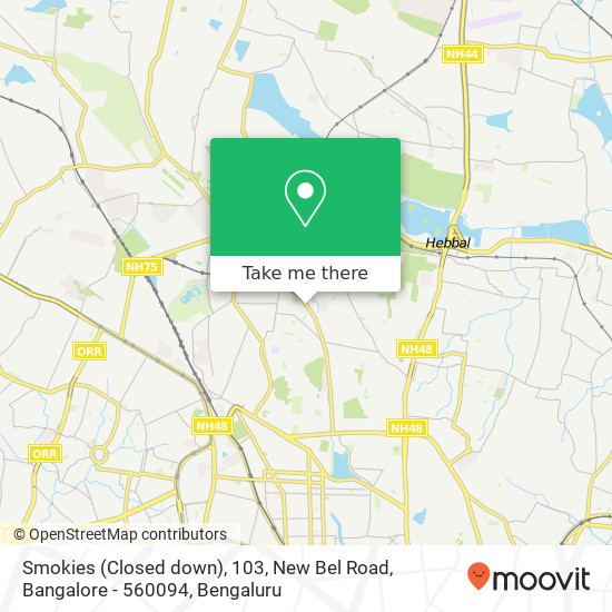 Smokies (Closed down), 103, New Bel Road, Bangalore - 560094 map