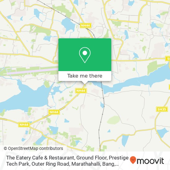 The Eatery Cafe & Restaurant, Ground Floor, Prestige Tech Park, Outer Ring Road, Marathahalli, Bang map