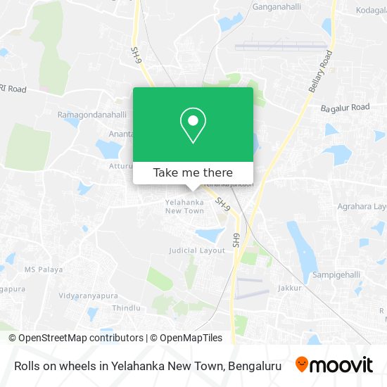 Rolls on wheels in Yelahanka New Town map