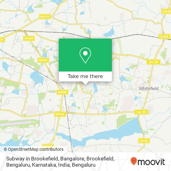 Subway in Brookefield, Bangalore, Brookefield, Bengaluru, Karnataka, India map