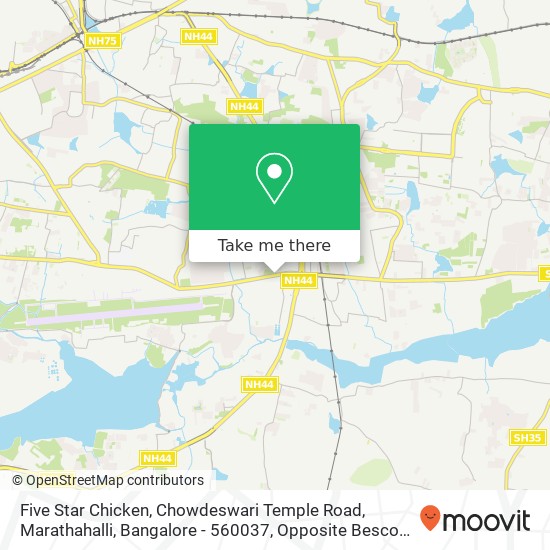 Five Star Chicken, Chowdeswari Temple Road, Marathahalli, Bangalore - 560037, Opposite Bescom map