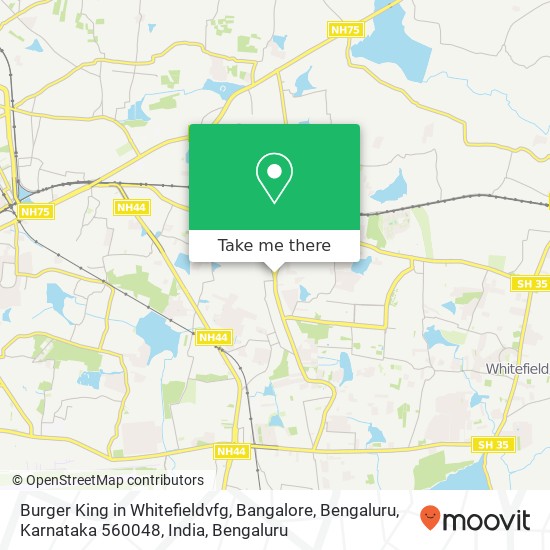 Burger King in Whitefieldvfg, Bangalore, Bengaluru, Karnataka 560048, India map