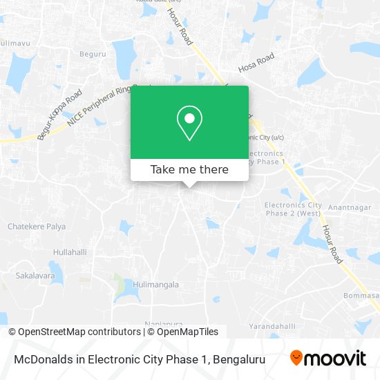 McDonalds in Electronic City Phase 1 map