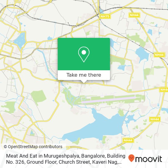 Meat And Eat in Murugeshpalya, Bangalore, Building No. 326, Ground Floor, Church Street, Kaveri Nag map