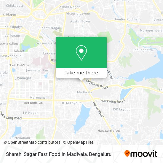 Shanthi Sagar Fast Food in Madivala map