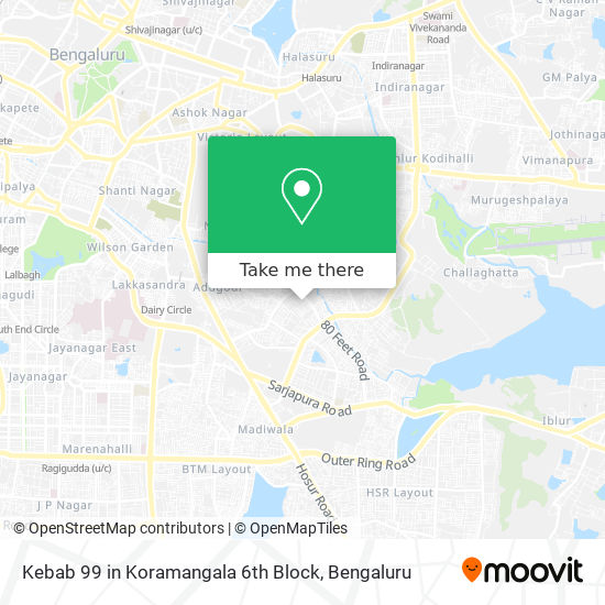 Kebab 99 in Koramangala 6th Block map