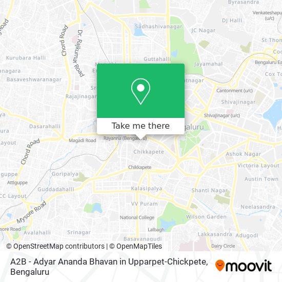 A2B - Adyar Ananda Bhavan in Upparpet-Chickpete map