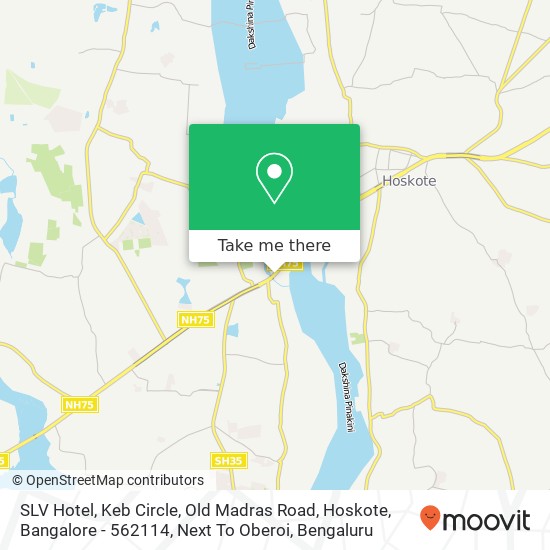 SLV Hotel, Keb Circle, Old Madras Road, Hoskote, Bangalore - 562114, Next To Oberoi map