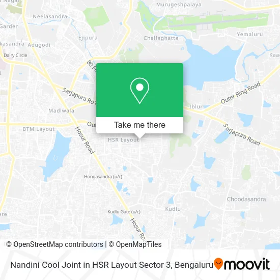 Nandini Cool Joint in HSR Layout Sector 3 map