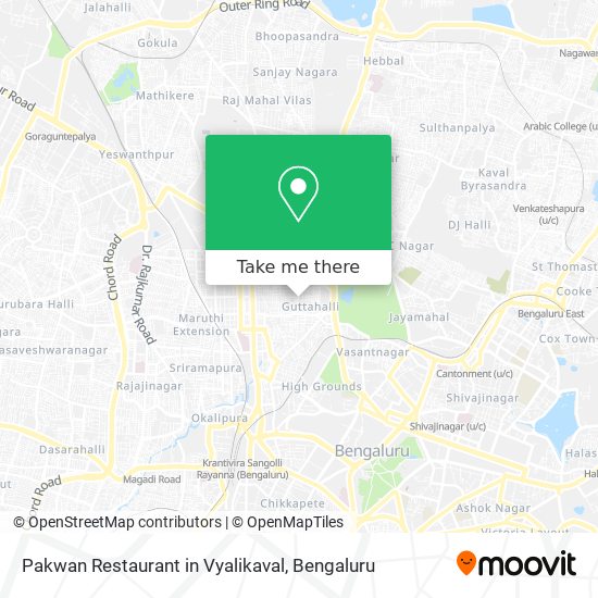 Pakwan Restaurant in Vyalikaval map