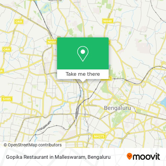 Gopika Restaurant in Malleswaram map