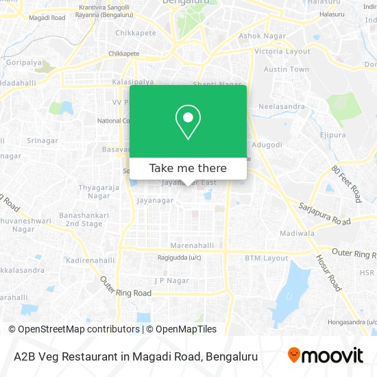 A2B Veg Restaurant in Magadi Road map