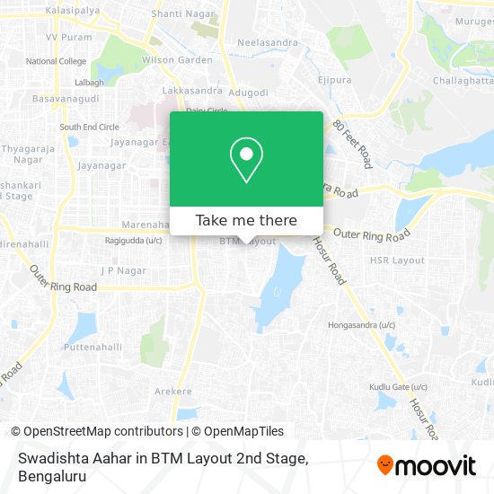 Swadishta Aahar in BTM Layout 2nd Stage map