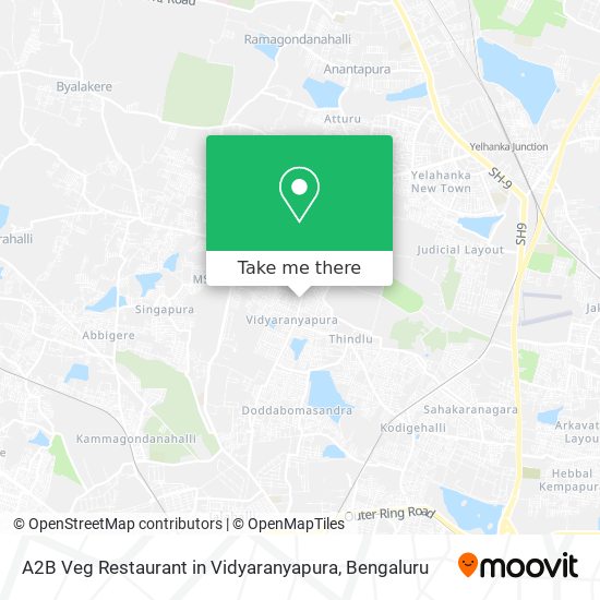 A2B Veg Restaurant in Vidyaranyapura map