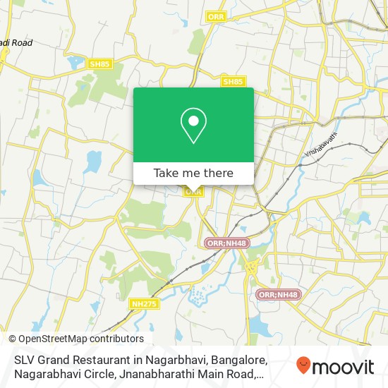 SLV Grand Restaurant in Nagarbhavi, Bangalore, Nagarabhavi Circle, Jnanabharathi Main Road, Nagarbh map