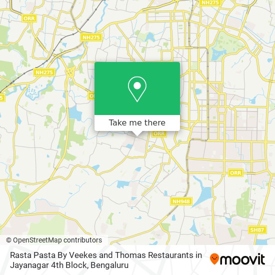 Rasta Pasta By Veekes and Thomas Restaurants in Jayanagar 4th Block map