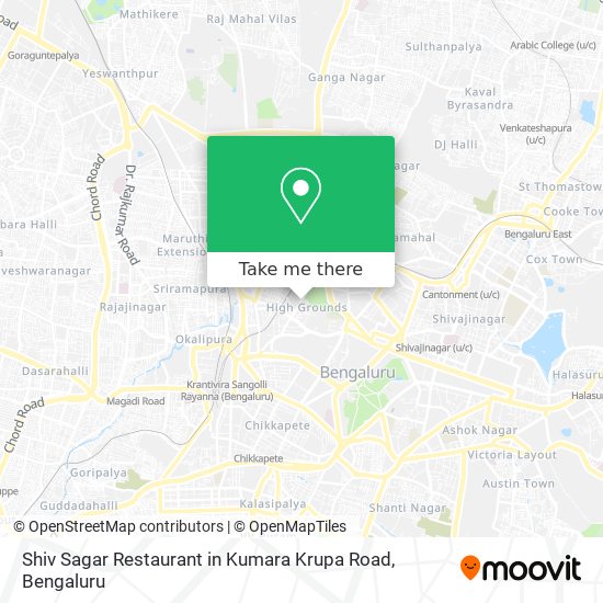 Shiv Sagar Restaurant in Kumara Krupa Road map