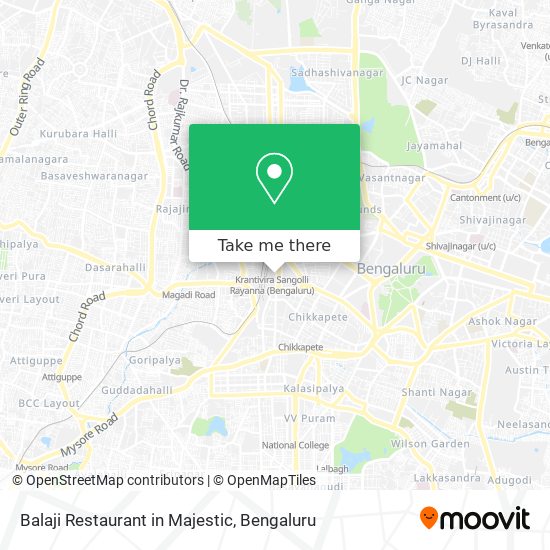 Balaji Restaurant in Majestic map