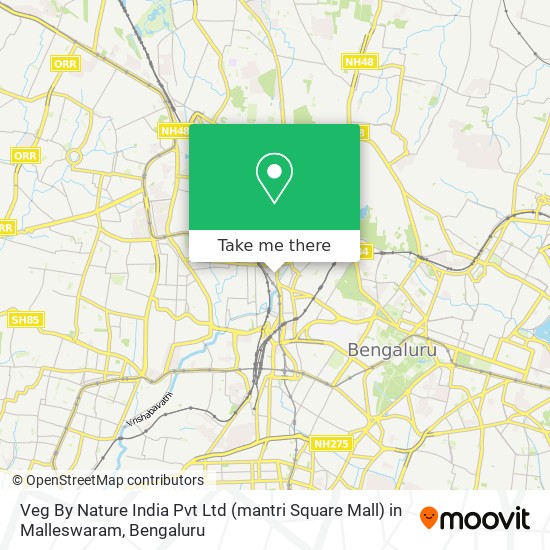 Veg By Nature India Pvt Ltd (mantri Square Mall) in Malleswaram map