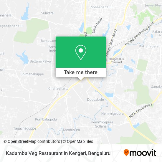 Kadamba Veg Restaurant in Kengeri map
