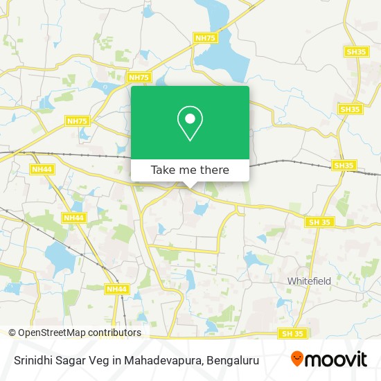 Srinidhi Sagar Veg in Mahadevapura map