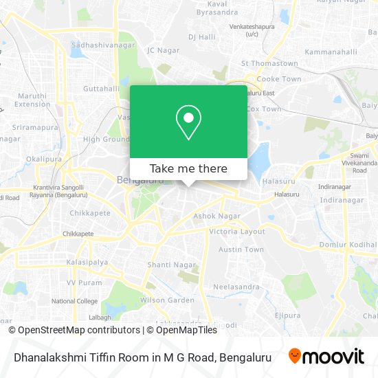Dhanalakshmi Tiffin Room in M G Road map