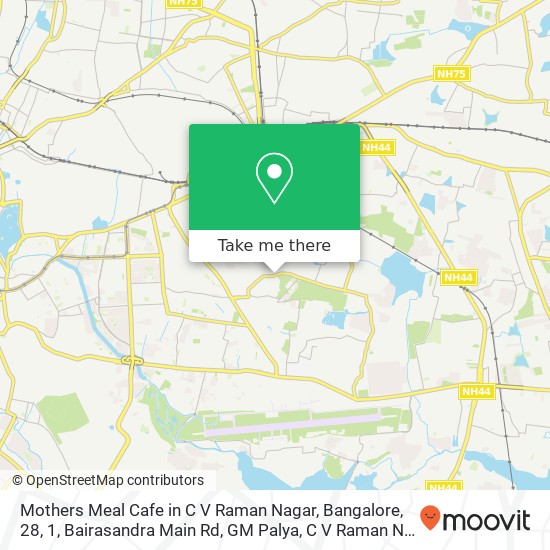 Mothers Meal Cafe in C V Raman Nagar, Bangalore, 28, 1, Bairasandra Main Rd, GM Palya, C V Raman Na map