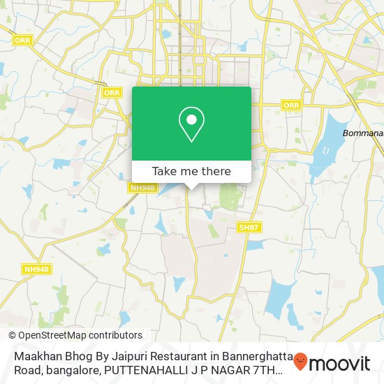 Maakhan Bhog By Jaipuri Restaurant in Bannerghatta Road, bangalore, PUTTENAHALLI J P NAGAR 7TH PHAS map