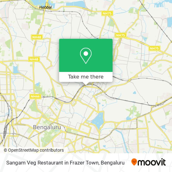Sangam Veg Restaurant in Frazer Town map