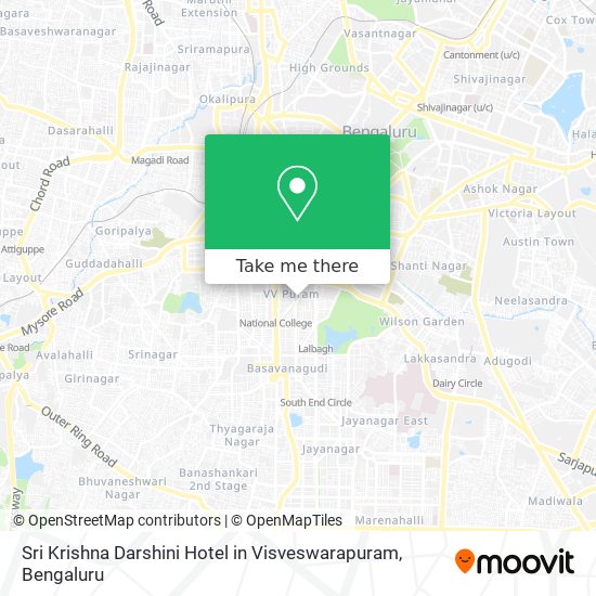 Sri Krishna Darshini Hotel in Visveswarapuram map