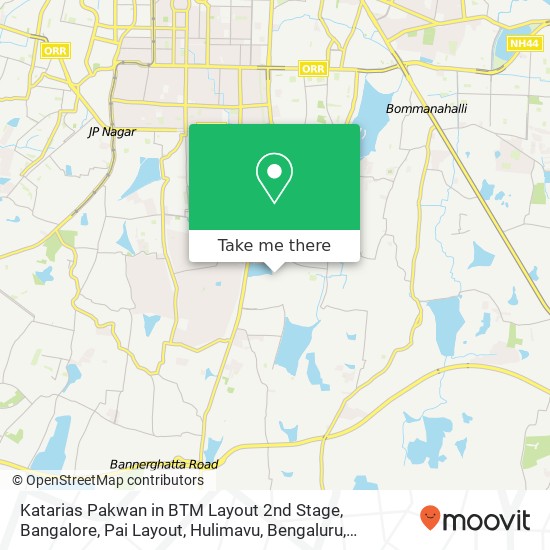 Katarias Pakwan in BTM Layout 2nd Stage, Bangalore, Pai Layout, Hulimavu, Bengaluru, Karnataka 5600 map