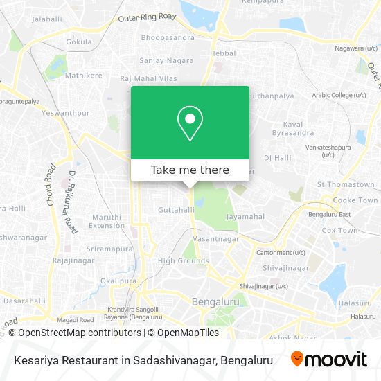 Kesariya Restaurant in Sadashivanagar map