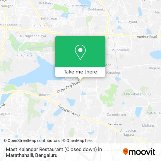 Mast Kalandar Restaurant (Closed down) in Marathahalli map