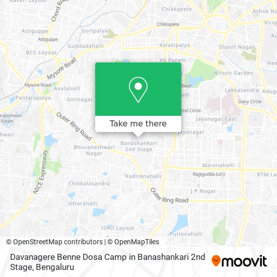 Davanagere Benne Dosa Camp in Banashankari 2nd Stage map