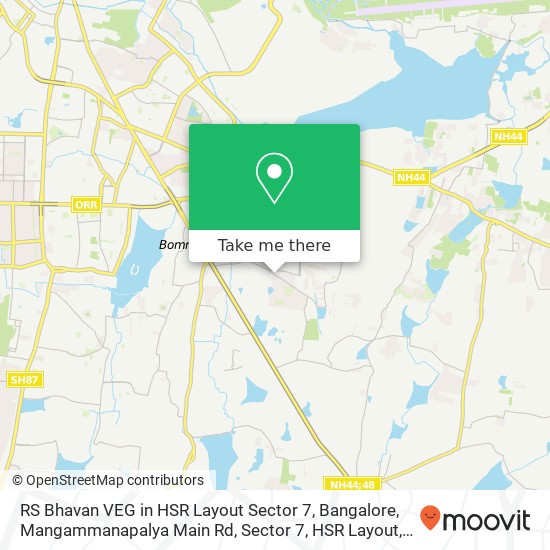 RS Bhavan VEG in HSR Layout Sector 7, Bangalore, Mangammanapalya Main Rd, Sector 7, HSR Layout, Ben map
