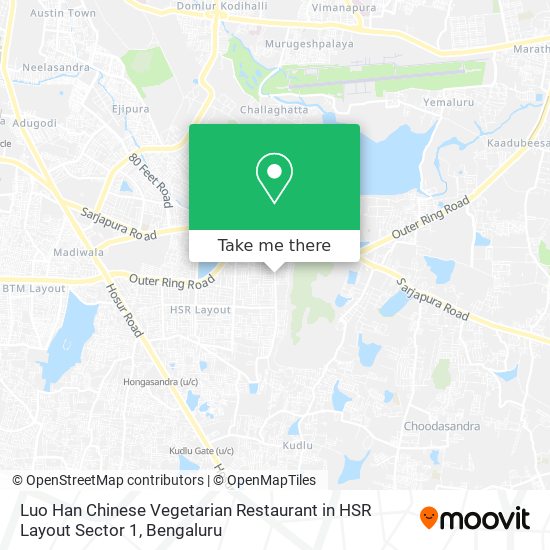 Luo Han Chinese Vegetarian Restaurant in HSR Layout Sector 1 map