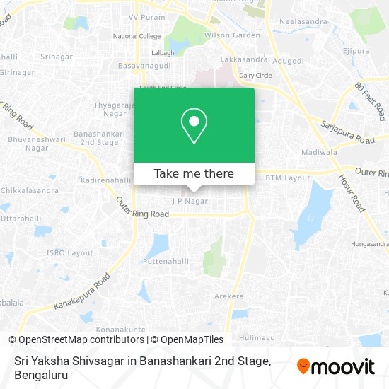 Sri Yaksha Shivsagar in Banashankari 2nd Stage map