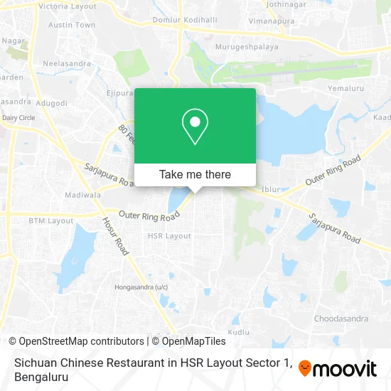 Sichuan Chinese Restaurant in HSR Layout Sector 1 map