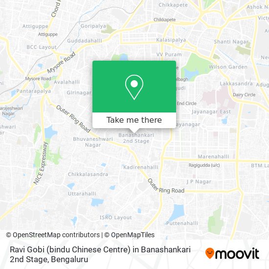 Ravi Gobi (bindu Chinese Centre) in Banashankari 2nd Stage map