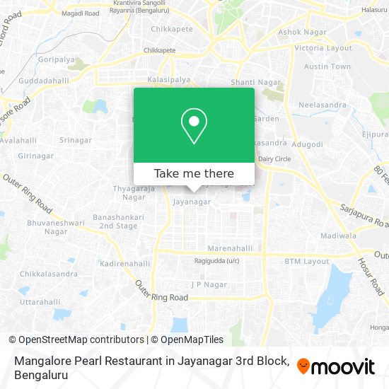 Mangalore Pearl Restaurant in Jayanagar 3rd Block map