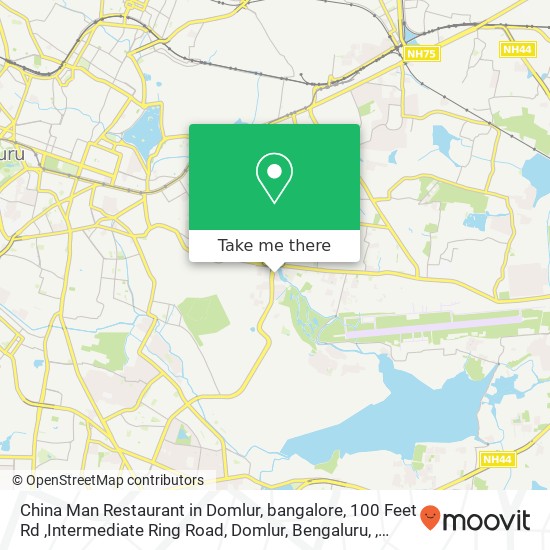 China Man Restaurant in Domlur, bangalore, 100 Feet Rd ,Intermediate Ring Road, Domlur, Bengaluru, map
