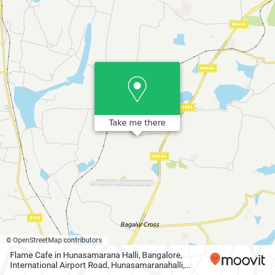 Flame Cafe in Hunasamarana Halli, Bangalore, International Airport Road, Hunasamaranahalli, Yelahan map