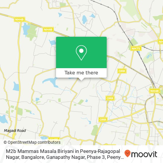 M2b Mammas Masala Biriyani in Peenya-Rajagopal Nagar, Bangalore, Ganapathy Nagar, Phase 3, Peenya, map