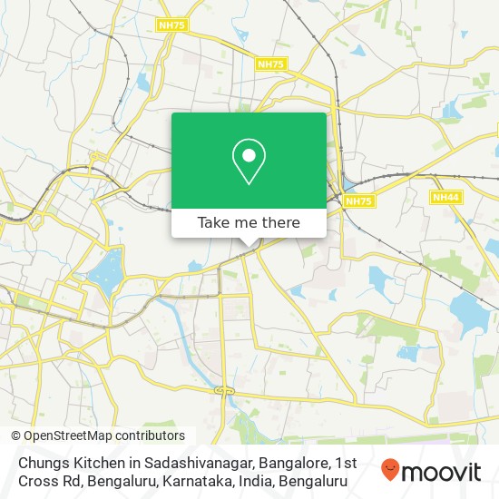 Chungs Kitchen in Sadashivanagar, Bangalore, 1st Cross Rd, Bengaluru, Karnataka, India map