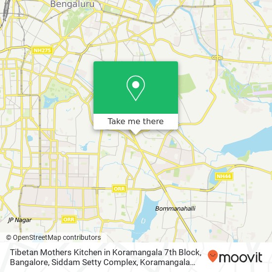 Tibetan Mothers Kitchen in Koramangala 7th Block, Bangalore, Siddam Setty Complex, Koramangala Indu map